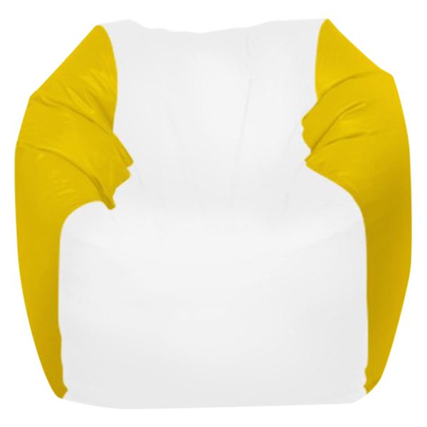  Ocean-Tamer® - 28" H x 36" W x 36" D White/Yellow Large Round Bean Bag Chair