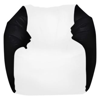 Ocean-Tamer® - 24" H x 36" W x 36" D White/Black Medium Round Bean Bag Chair