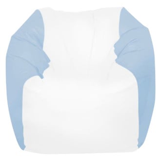 Ocean-Tamer® - 24" H x 36" W x 36" D White/Carolina Blue Medium Round Bean Bag Chair
