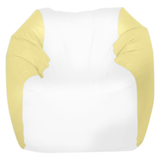 Ocean-Tamer® - 24" H x 36" W x 36" D White/Fighting Lady Yellow Medium Round Bean Bag Chair