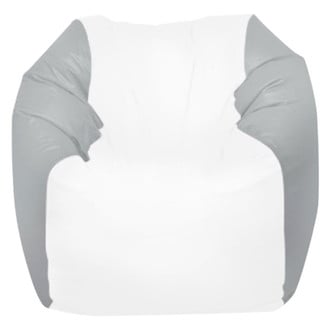 Ocean-Tamer® - 24" H x 36" W x 36" D White/Gray Carbon Fiber Medium Round Bean Bag Chair