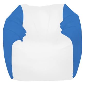 Ocean-Tamer® - 24" H x 36" W x 36" D White/Ocean Blue Medium Round Bean Bag Chair