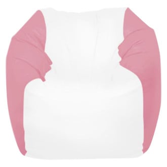 Ocean-Tamer® - 24" H x 36" W x 36" D White/Pink Ice Medium Round Bean Bag Chair