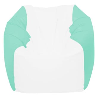 Ocean-Tamer® - 24" H x 36" W x 36" D White/Sea Foam Green Medium Round Bean Bag Chair