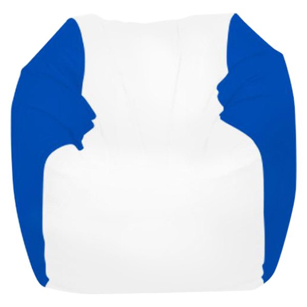  Ocean-Tamer® - 21" H x 33" W x 30" D White/Gator Blue Small Round Bean Bag Chair