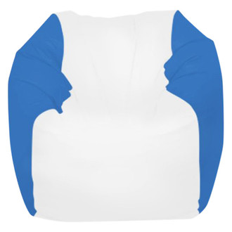 Ocean-Tamer® - 21" H x 33" W x 30" D White/Ocean Blue Small Round Bean Bag Chair