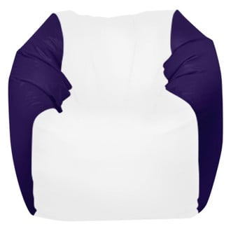 Ocean-Tamer® - 21" H x 33" W x 30" D White/Purple Small Round Bean Bag Chair