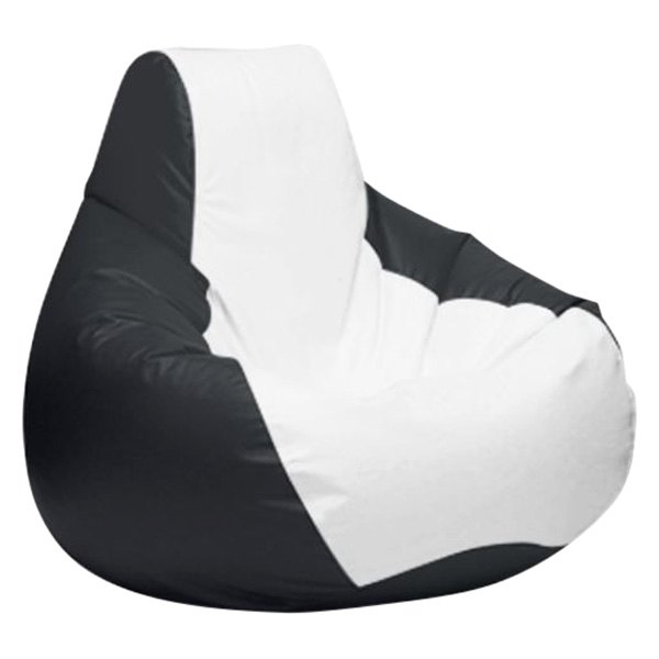  Ocean-Tamer® - 30" H x 38" W x 38" D White/Gray Carbon Fiber Large Teardrop Bean Bag Chair