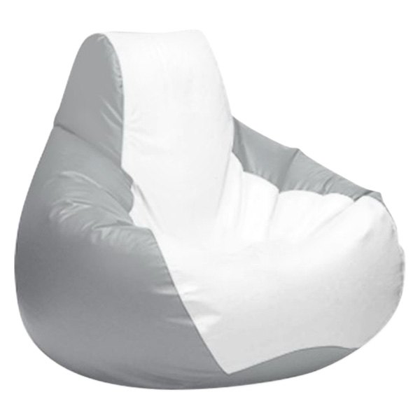  Ocean-Tamer® - 30" H x 38" W x 38" D White/Medium Gray Large Teardrop Bean Bag Chair
