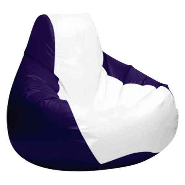  Ocean-Tamer® - 30" H x 38" W x 38" D White/Purple Large Teardrop Bean Bag Chair