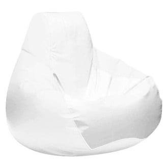 Ocean-Tamer® - 30" H x 38" W x 38" D White/White Large Teardrop Bean Bag Chair