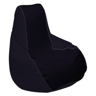 Ocean-Tamer® - 30" H x 33" W x 44" D Black Carbon Fiber Medium Longneck Teardrop Bean Bag Chair