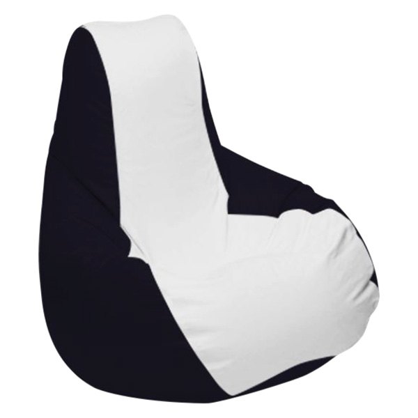  Ocean-Tamer® - 30" H x 33" W x 44" D White/Black Carbon Fiber Medium Longneck Teardrop Bean Bag Chair