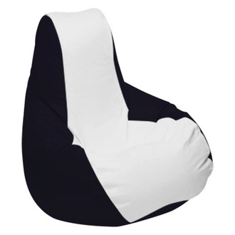 Ocean-Tamer® - 30" H x 33" W x 44" D White/Black Carbon Fiber Medium Longneck Teardrop Bean Bag Chair