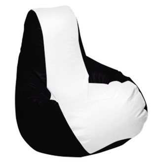 Ocean-Tamer® - 30" H x 33" W x 44" D White/Black Medium Longneck Teardrop Bean Bag Chair