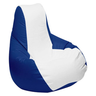 Ocean-Tamer® - 30" H x 33" W x 44" D White/Blue Carbon Fiber Medium Longneck Teardrop Bean Bag Chair