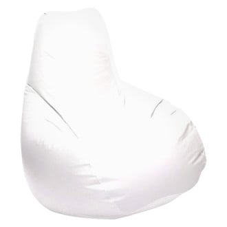 Ocean-Tamer® - 30" H x 33" W x 44" D White Carbon Fiber Medium Longneck Teardrop Bean Bag Chair