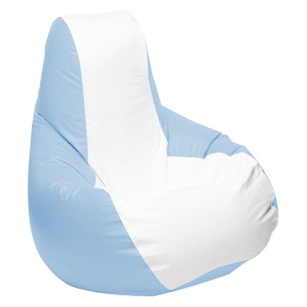  Ocean-Tamer® - 30" H x 33" W x 44" D White/Carolina Blue Medium Longneck Teardrop Bean Bag Chair