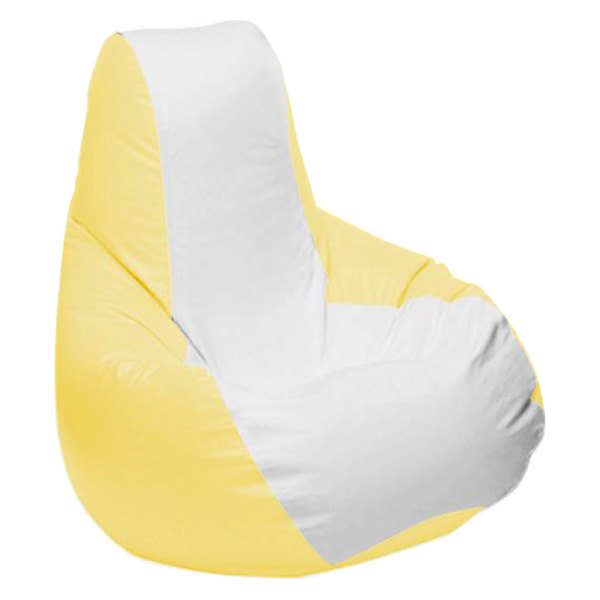  Ocean-Tamer® - 30" H x 33" W x 44" D White/Fighting Lady Yellow Medium Longneck Teardrop Bean Bag Chair