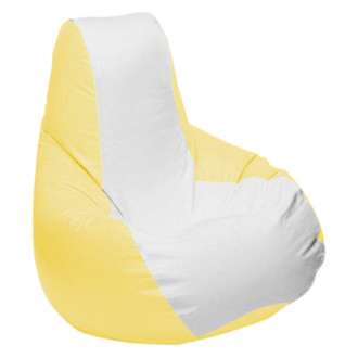 Ocean-Tamer® - 30" H x 33" W x 44" D White/Fighting Lady Yellow Medium Longneck Teardrop Bean Bag Chair