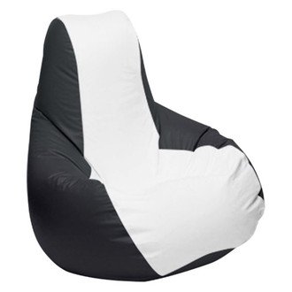 Ocean-Tamer® - 30" H x 33" W x 44" D White/Gray Carbon Fiber Medium Longneck Teardrop Bean Bag Chair