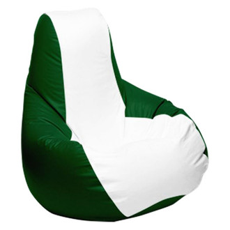 Ocean-Tamer® - 30" H x 33" W x 44" D White/Green Medium Longneck Teardrop Bean Bag Chair
