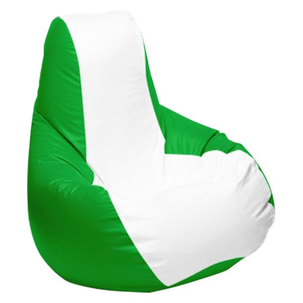  Ocean-Tamer® - 30" H x 33" W x 44" D White/Lime Green Medium Longneck Teardrop Bean Bag Chair