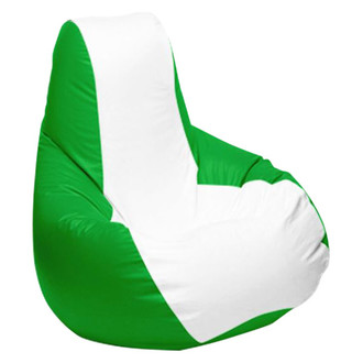 Ocean-Tamer® - 30" H x 33" W x 44" D White/Lime Green Medium Longneck Teardrop Bean Bag Chair