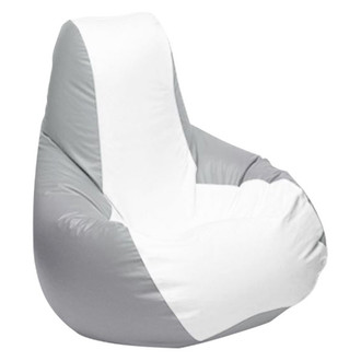 Ocean-Tamer® - 30" H x 33" W x 44" D White/Medium Gray Medium Longneck Teardrop Bean Bag Chair