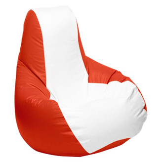 Ocean-Tamer® - 30" H x 33" W x 44" D White/Orange Medium Longneck Teardrop Bean Bag Chair