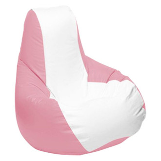 Ocean-Tamer® - 30" H x 33" W x 44" D White/Pink Ice Medium Longneck Teardrop Bean Bag Chair