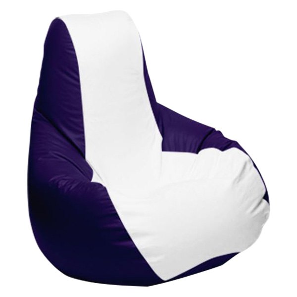  Ocean-Tamer® - 30" H x 33" W x 44" D White/Purple Medium Longneck Teardrop Bean Bag Chair