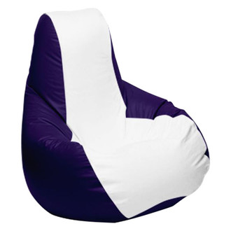 Ocean-Tamer® - 30" H x 33" W x 44" D White/Purple Medium Longneck Teardrop Bean Bag Chair