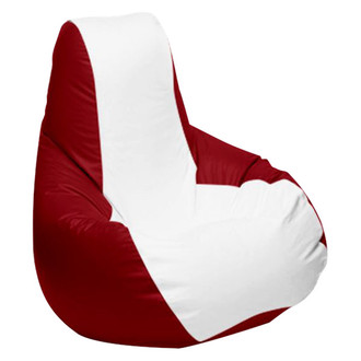 Ocean-Tamer® - 30" H x 33" W x 44" D White/Red Medium Longneck Teardrop Bean Bag Chair