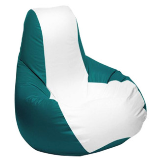 Ocean-Tamer® - 30" H x 33" W x 44" D White/Teal Medium Longneck Teardrop Bean Bag Chair