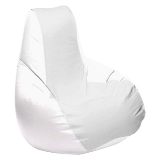 Ocean-Tamer® - 30" H x 33" W x 44" D White/White Carbon Fiber Medium Longneck Teardrop Bean Bag Chair