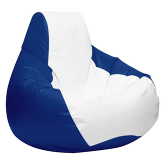 Ocean-Tamer® - 24" H x 33" W x 36" D White/Blue Carbon Fiber Medium Teardrop Bean Bag Chair