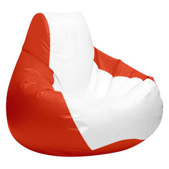 Ocean-Tamer® - 24" H x 33" W x 36" D White/Orange Medium Teardrop Bean Bag Chair
