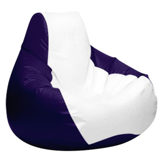 Ocean-Tamer® - 24" H x 33" W x 36" D White/Purple Medium Teardrop Bean Bag Chair