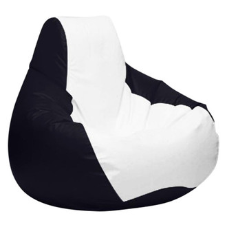 Ocean-Tamer® - 20" H x 24" W x 24" D White/Black Carbon Fiber Small Teardrop Bean Bag Chair