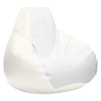 Ocean-Tamer® - 20" H x 24" W x 24" D White/White Carbon Fiber Small Teardrop Bean Bag Chair