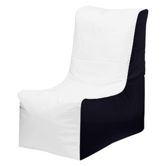 Ocean-Tamer® - 36" H x 20" W x 34" D White/Black Carbon Fiber Large Wedge Bean Bag Chair
