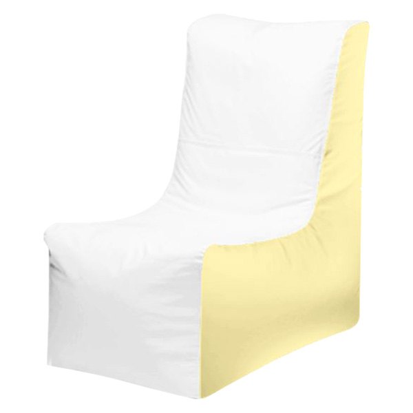  Ocean-Tamer® - 36" H x 20" W x 34" D White/Fighting Lady Yellow Large Wedge Bean Bag Chair