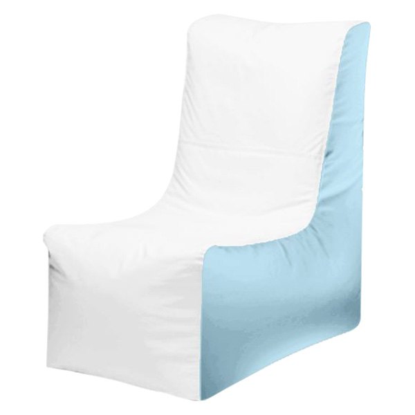  Ocean-Tamer® - 36" H x 20" W x 34" D White/Ice Blue Large Wedge Bean Bag Chair