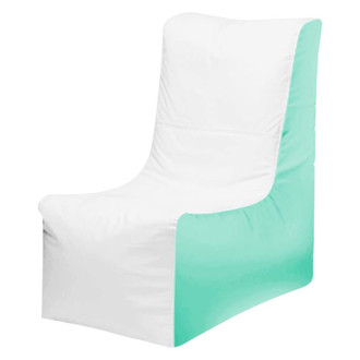 Ocean-Tamer® - 36" H x 20" W x 34" D White/Sea Foam Green Large Wedge Bean Bag Chair