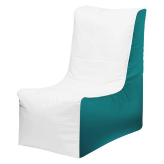 Ocean-Tamer® - 36" H x 20" W x 34" D White/Teal Large Wedge Bean Bag Chair