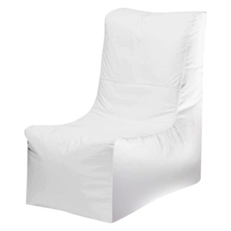 Ocean-Tamer® - 36" H x 20" W x 34" D White/White Carbon Fiber Large Wedge Bean Bag Chair