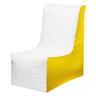 Ocean-Tamer® - 36" H x 20" W x 34" D White/Yellow Large Wedge Bean Bag Chair