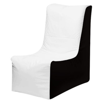 Ocean-Tamer® - 36" H x 15" W x 34" D White/Black Small Wedge Bean Bag Chair