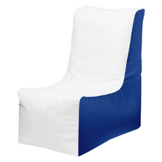 Ocean-Tamer® - 36" H x 15" W x 34" D White/Blue Carbon Fiber Small Wedge Bean Bag Chair